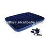 Deluxe Blue velvet flocking inflatable air bed with pump for sales