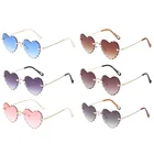 Eyewear 2019 Cute Ladies One piece Lens Sun glasses Custom Women Rimless Red Love Heart Sunglasses