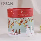 Custom printed cardboard round packaging box recycled kraft paper with lid for candles