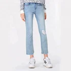 Bule denim flare women ladies skinny jeans pants