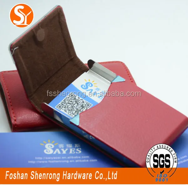 keychain promotional pu soft leather name card holder