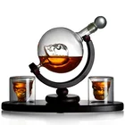 Whiskey set Vodka Tequila Glass skull Shaped globe decanter glasses set with Base