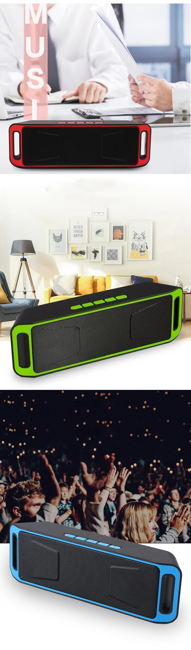 Super Bass Stereo Portable Mini Wireless Bocina Bluetooth Speaker - ANKUX.COM