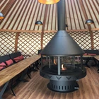 product wood burning heating stove suspended cheap wall mounted hanging fireplace