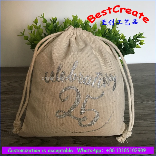 silver printed 100% cotton newborn gift pouch canvas handmade