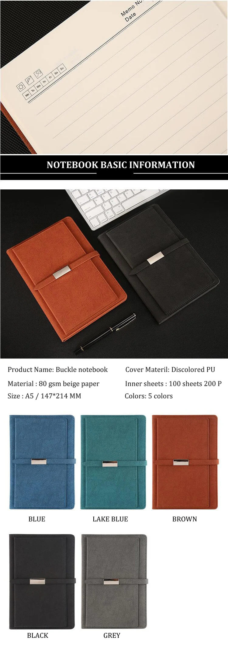 item name high quality double cover business notebook custom