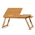 Multifunctional Portable Adjustable Folding computer table Bamboo Laptop desk for bed