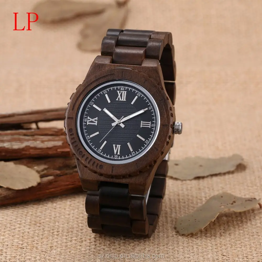custom logo handmade men wooden wrist watch with japanese quartz