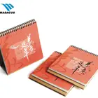 OEM double metal wire binding book calendar full color desk calendar printing 2020
