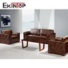 Ekintop european designs sectional style l shaped corner used 8 seater modern lounge genuine leather sofa set