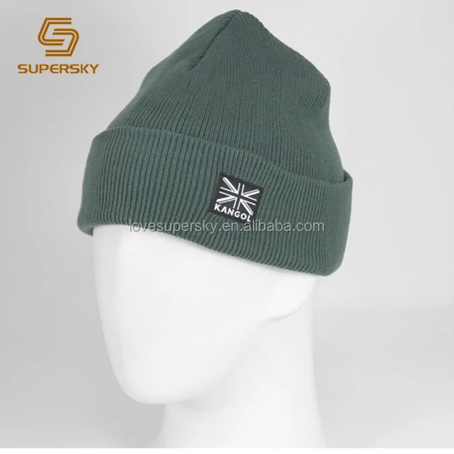 factory price beanie cap knit cuff beanie slate grey hats