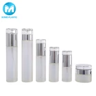 pearl white high quality glass foundation bottle custom white glass bottle luxury glass airless pump bottle
