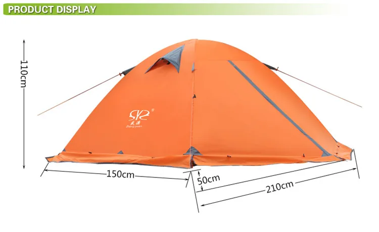 2 Person Waterproof Portable Double Door Double layer lightweight Camping alluminium Tent Backpacking snowproof Tent outdoor