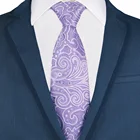 Polyester Fashion Purple Navy Blue Paisley Necktie with Customer's Logo