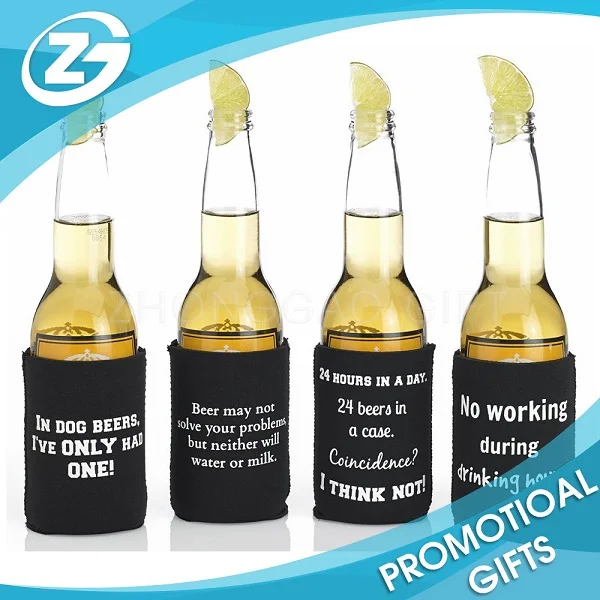 customized printing neoprene cooler beer bottle can sleeve
