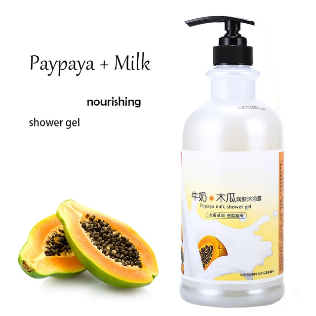 private label papaya nourishing milk shower gel