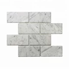 Smussato disegno 3d mosaico popolare bianco marmo Bianco Carrara 3 "x 6" Smussati di mattoni mattonelle di mosaico