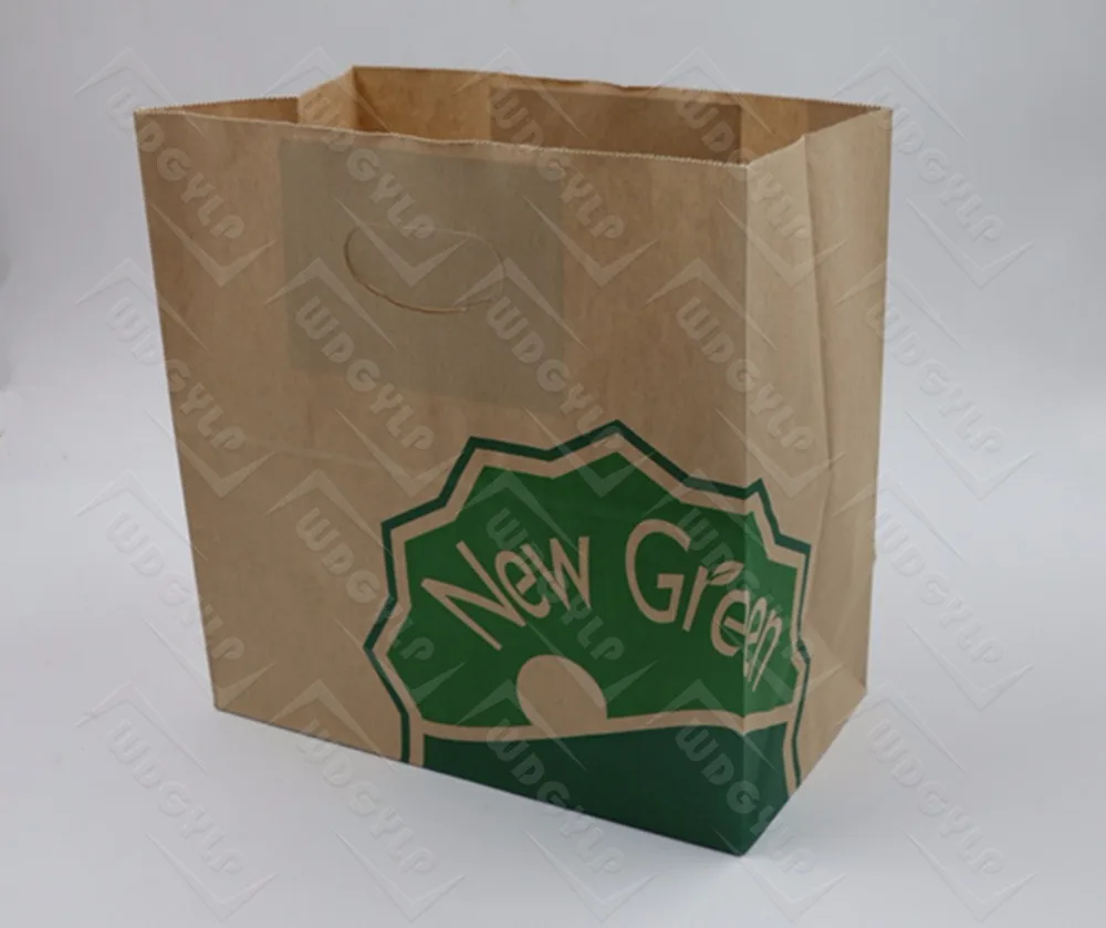 die cut handle brown kraft paper bag food packing bag snack bags