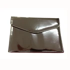Pouch Leather Quality Bags Custom Luxury Pouch For Books Gold Shiny Leather Clutch Bag