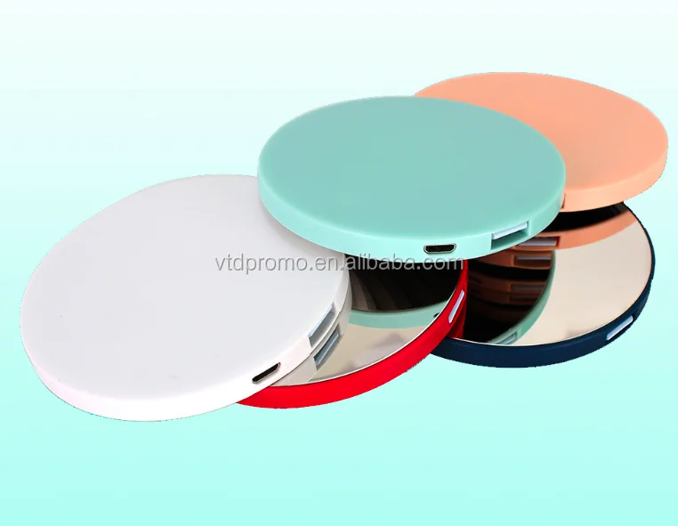 Hot sale Promotional gift Super slim round mirror power bank 2500mah - ANKUX.COM