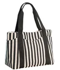 new fashion hot sell eco-friendly reusable lady cotton canvas black and white stripe beach bag tote bag handbag