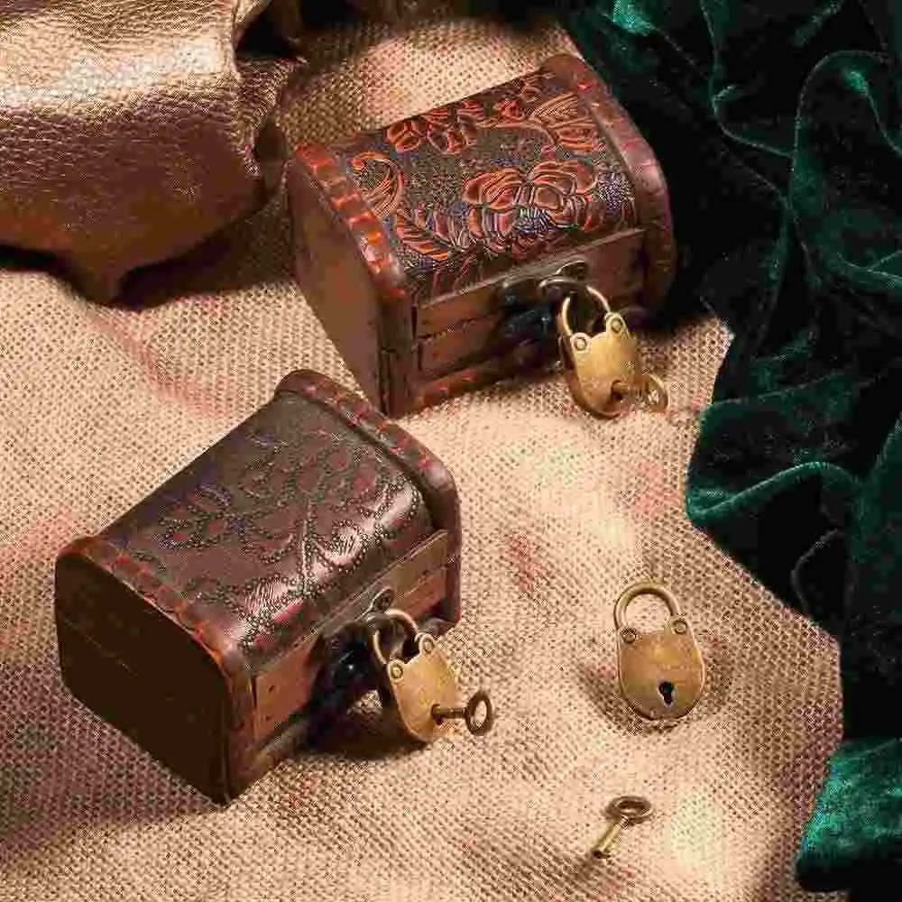 2016 3Pcs/set Antique Bronze Plated Chinese Style Vintage Padlock Jewelry Chest Box Notebook Lock Luggage Belt Padlock with Keys