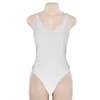 FS0054D 2019 Factory wholesale Women sleeveless pure color white bodysuits