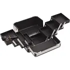 Train 6-Tiers Extendable Trays Makeup Artist Travel Cosmetic Organizer Train Case W/Shoulder Strap