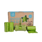Biodegradable corn starch pet waste dog poop bag in roll