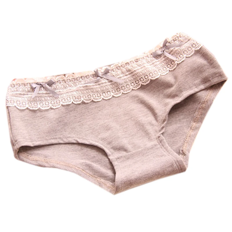 Retail Female Underwear Promotion Womens Briefs Underwear Cute Cotton Lace Sexy Low Waist Women Panties Free Shipping C006
