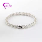 6.5mm 1 carat round diamond jewelry 18k white gold moissanite tennis bracelet as lover anniversary gift
