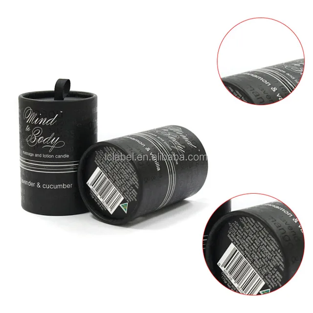 black birthday music box cylinder gift box for candles with logo