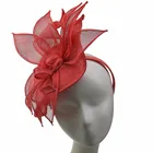 ABPF Red Sinamay Base Fascinators Wedding Party Headband Hats