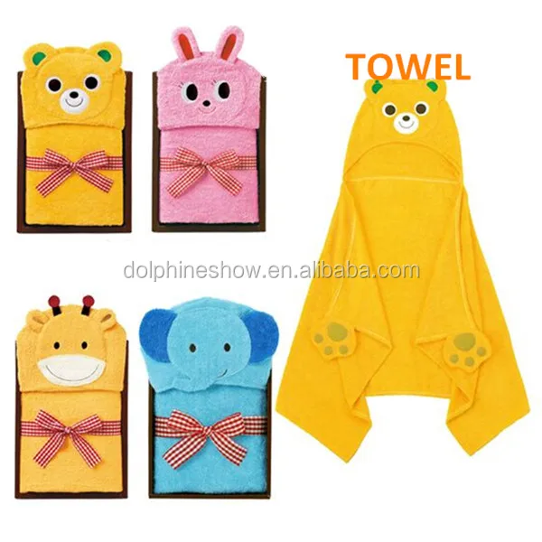 kids animal cartoon bath towel with hood oem custom cute fox 100