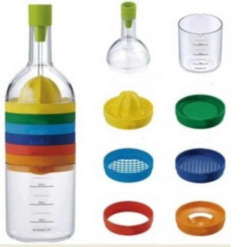 8 In 1 Multifunction Kitchen Gadgets Useful Bottle Professional Vegetable Gadget Separator Juicer Funnel Measuring Cup KC1467