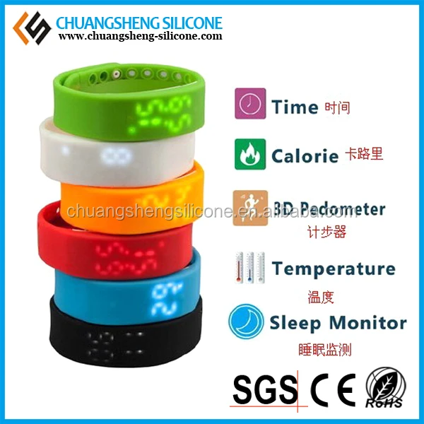 2016 Sports pedometer, sleep moniter wristwatch, LED pedometer bracelet