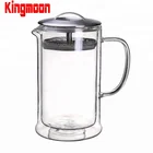 37oz / 1100ml borosilicate double wall glass teapot with stainless steel lid and filter / strainer
