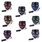 Amazon Hot Sale Halloween Masquerade mask Party LED Light Up Neon El Wire Mask For Festival Parties Costume