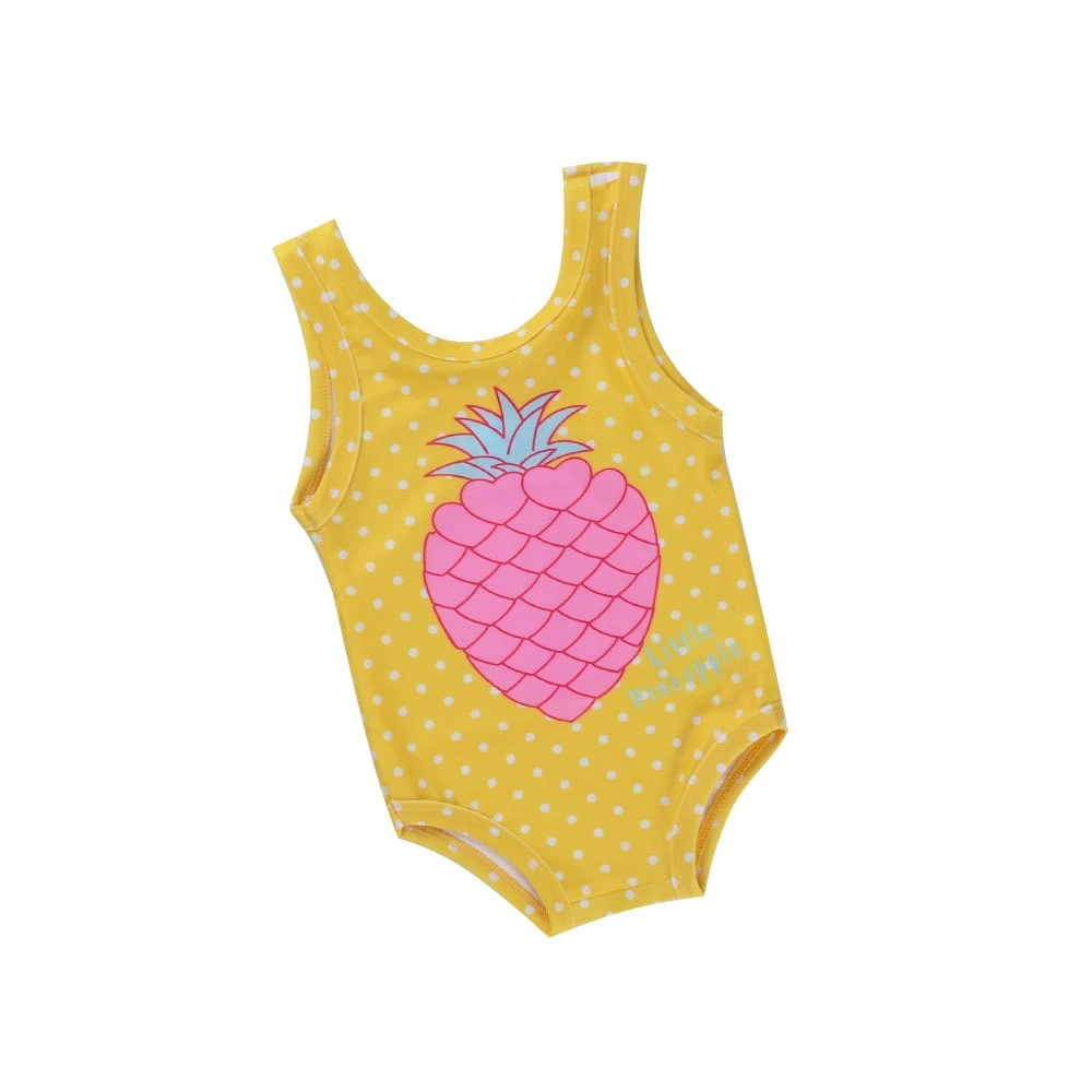 baby girls pineapple print swimwear bathing suit swimming