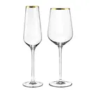 230ml champagne flute glass gold rimmed wholesale wine glasses