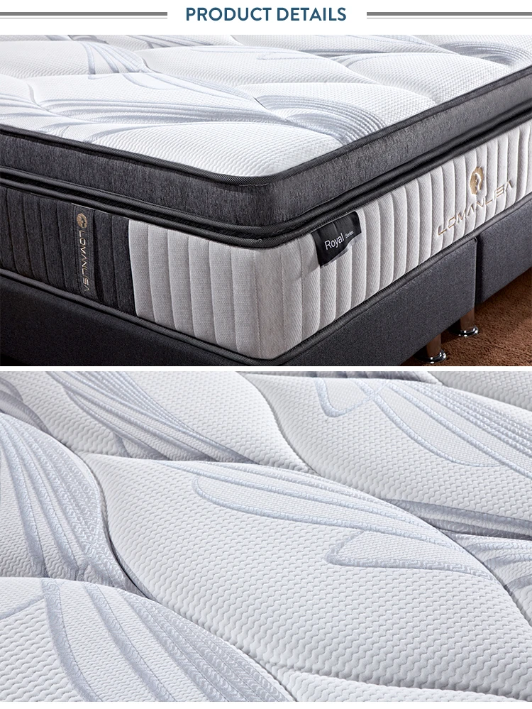 Euro bedroom compress packing foam single dual king size coil pocket spring mattress