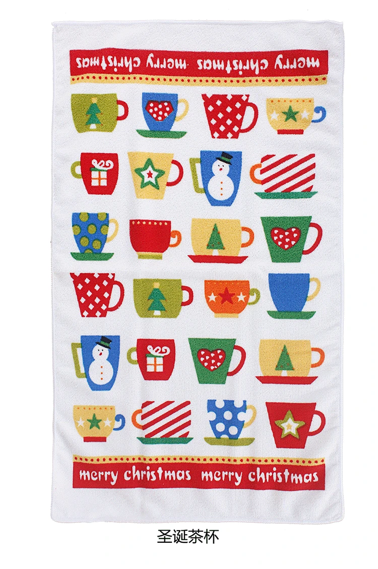 New design 100% polyester christmas hand towels