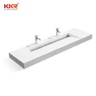 lavabo polish sink commercial marble bathroom trough sink with 2 faucets