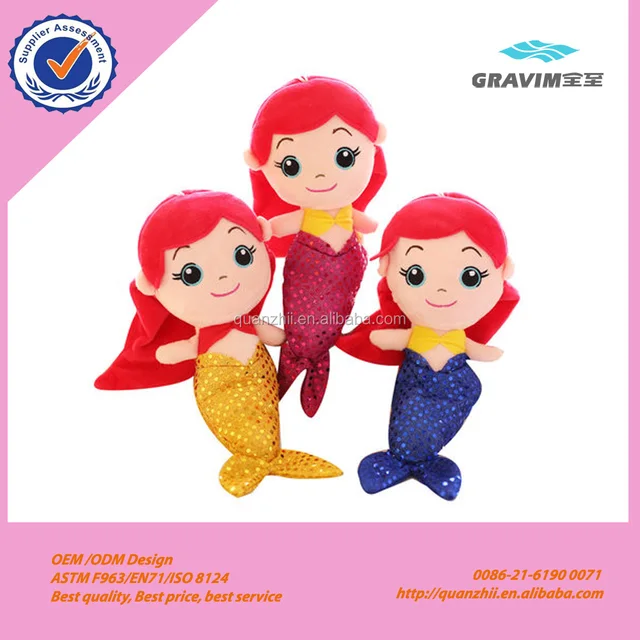custom stuffed plush little mermaid toy gifts for girl
