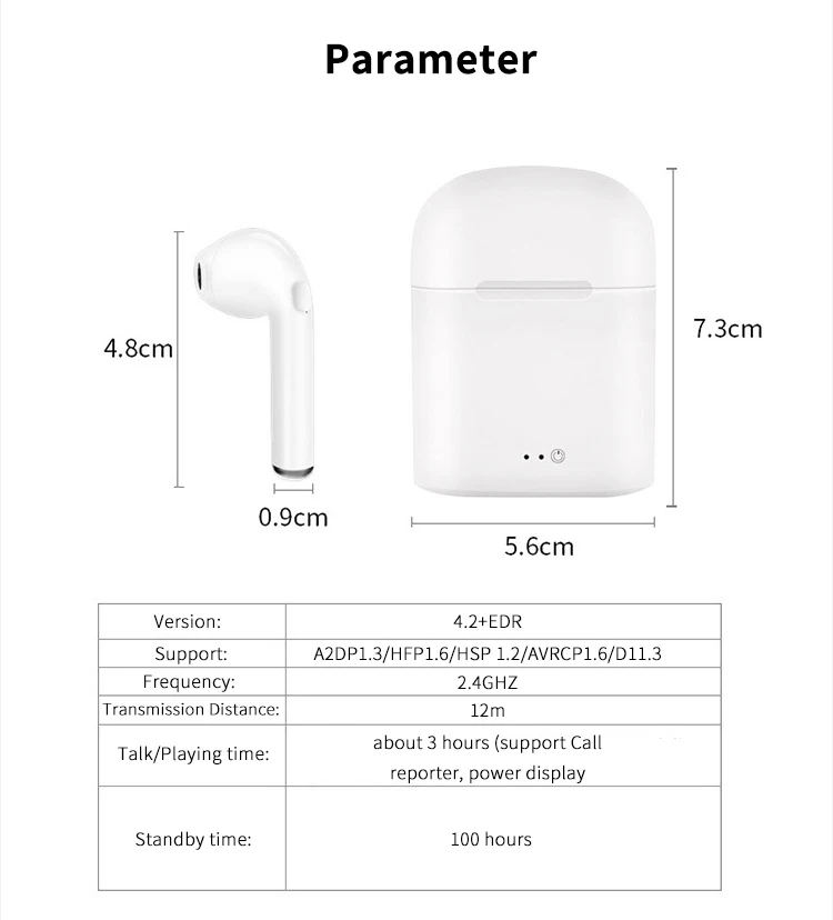 2019 hot selling Mini Wireless Music Stereo Sound Bass Handfree Blue tooth Earbud TWS i7s Headphone Earphone - ANKUX.COM
