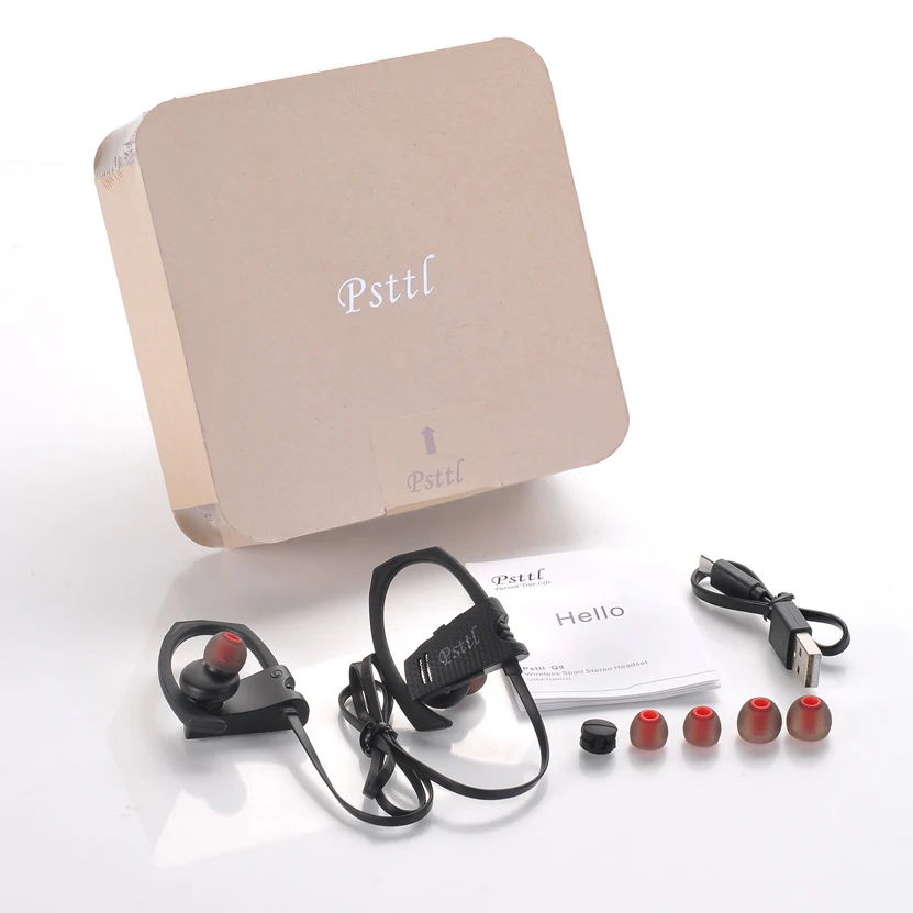 Psttl-Q9 Noise Cancelling Ear Hook Headset Amazon Hot Sport Wireless Bluetooth Headphones - ANKUX.COM