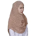 Wholesale printed dot fashion scarf women muslim hijab long shawl bubble chiffon hijab
