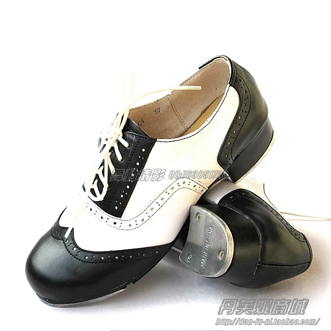white leather tap shoes
