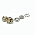 fastener snap button , print color pearl prong snap button for baby jeans