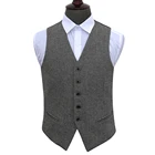 Men's Fashion Cotton Grey Stripe Tuxedo Vest
